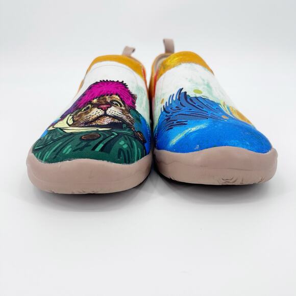 UIN The Cat Master Toledo Art Travel Canvas Slip-On Loafters Mens Size 12 - Picture 4 of 12